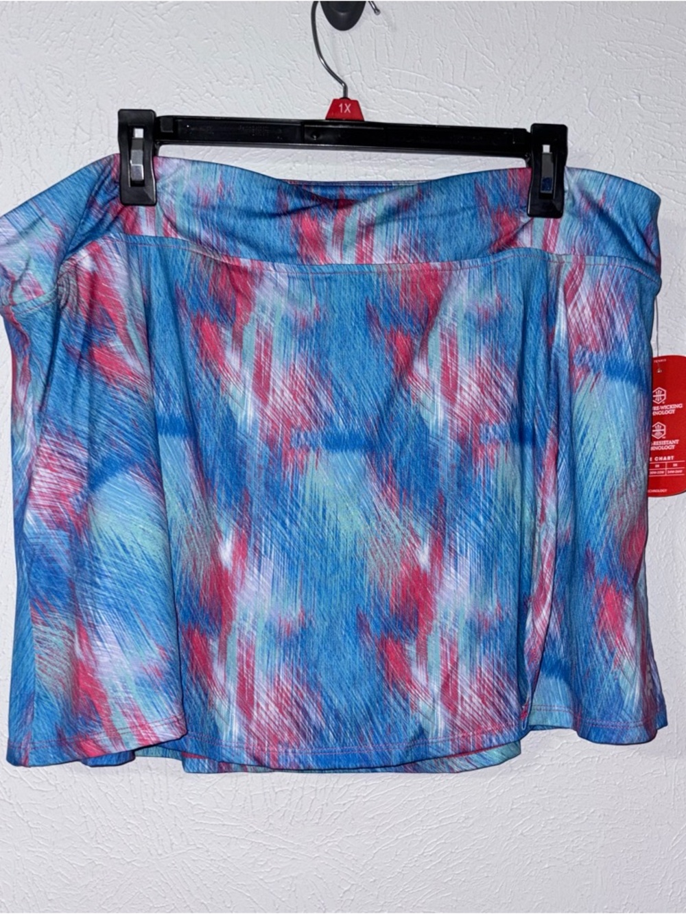 BCG Athletic Skort Tagged 1X Blue Pink UPF 50 Tennis Golf Active NWT